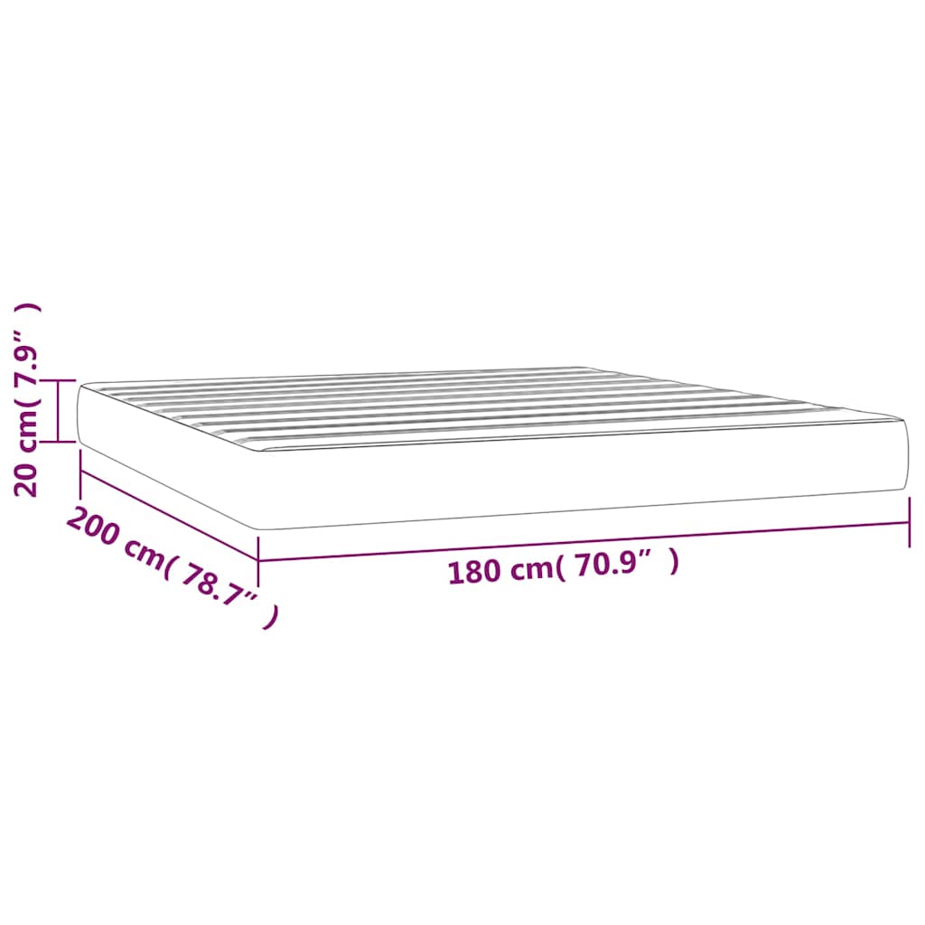 Στρώμα με Pocket Springs Μεσαίας Σκληρότητας Ροζ 180x200x20 εκ. Βελούδινο