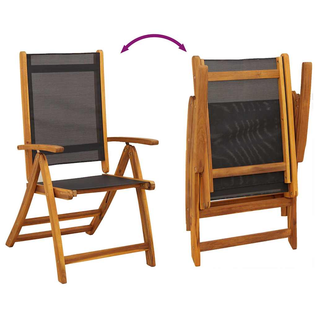 Πτυσσόμενες καρέκλες 6 τεμ. από μασίφ ξύλο ακακίας και υφασμάτινη επένδυση – εικόνα προϊόντος 8