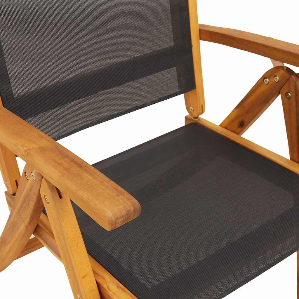 Πτυσσόμενες καρέκλες 8 τεμ. από μασίφ ξύλο ακακίας και υφασμάτινη επένδυση – εικόνα προϊόντος 10