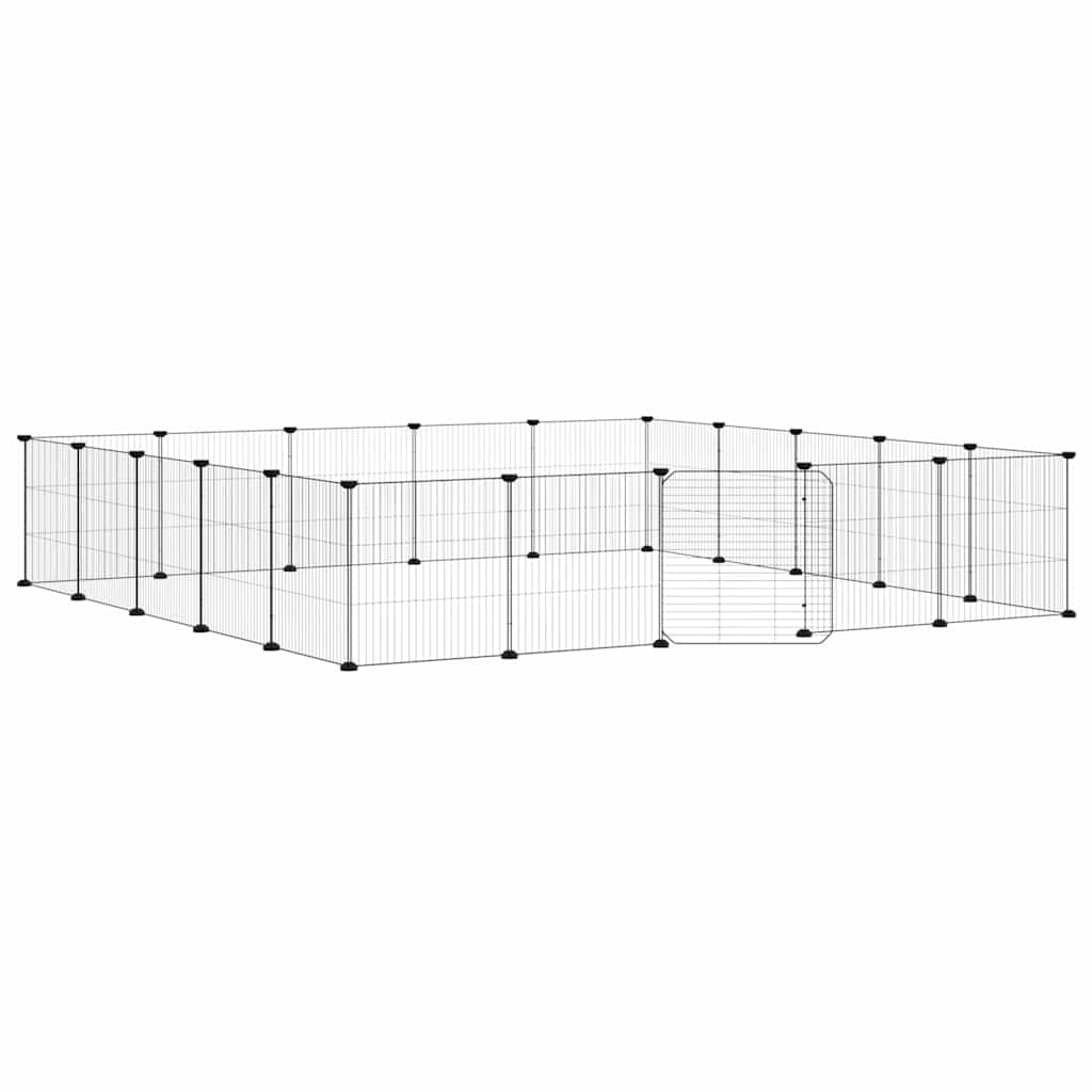 Κλουβί Κατοικίδιων με 20 Πάνελ + Πόρτα Μαύρο 35 x 35εκ Ατσάλινο