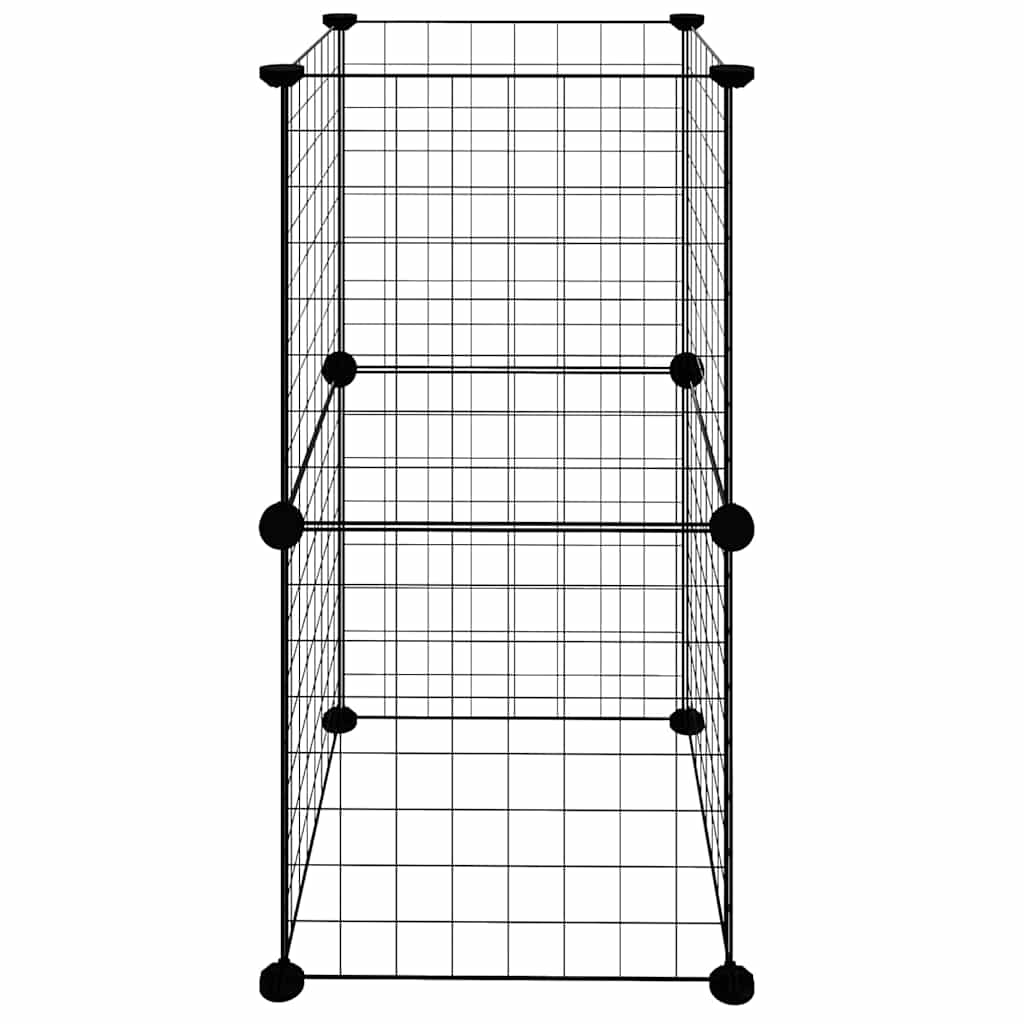 Κλουβί για Κατοικίδια με 8 Πάνελ Μαύρο 35 x 35 x 70 εκ. Ατσάλινο