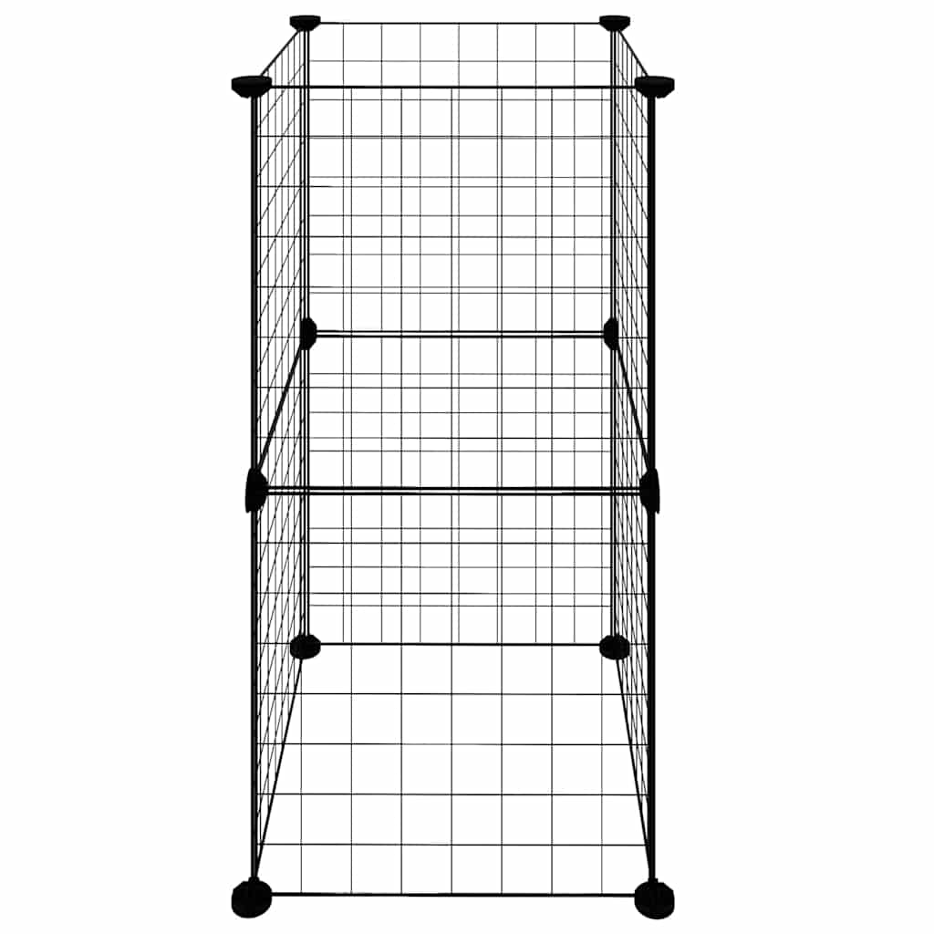 Κλουβί για Κατοικίδια με 8 Πάνελ Μαύρο 35 x 35 x 70 εκ. Ατσάλινο
