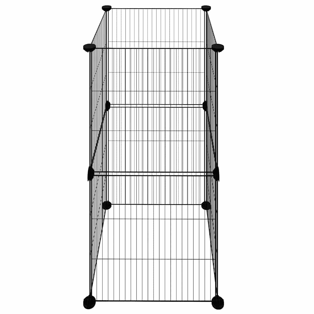 Κλουβί για Κατοικίδια με 8 Πάνελ Μαύρο 35 x 35 x 70 εκ. Ατσάλινο