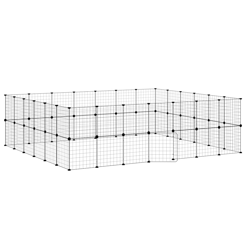 Κλουβί Κατοικίδιων με 52 Πάνελ + Πόρτα Μαύρο 35 x 35εκ Ατσάλινο