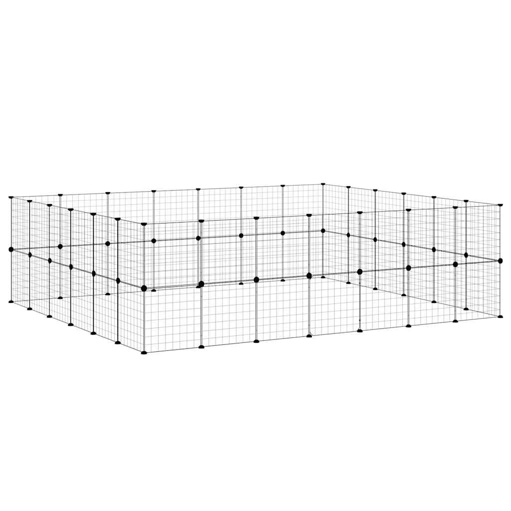 Κλουβί Κατοικίδιων με 52 Πάνελ + Πόρτα Μαύρο 35 x 35εκ Ατσάλινο