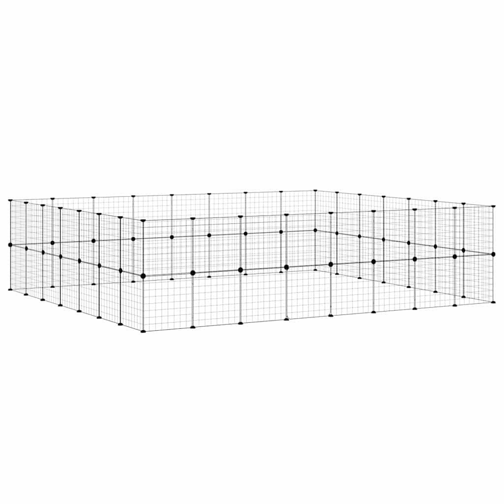 Κλουβί Κατοικίδιων με 60 Πάνελ + Πόρτα Μαύρο 35 x 35εκ Ατσάλινο