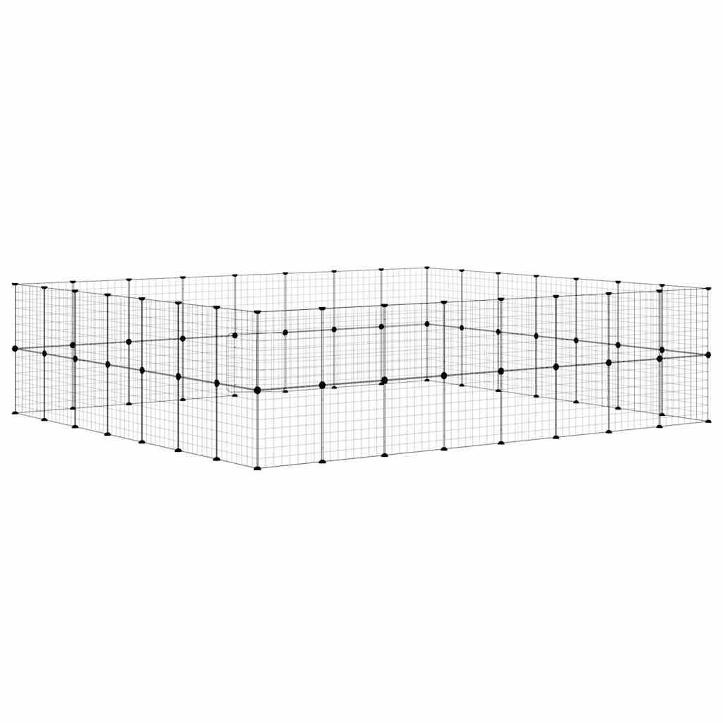 Κλουβί Κατοικίδιων με 60 Πάνελ + Πόρτα Μαύρο 35 x 35εκ Ατσάλινο