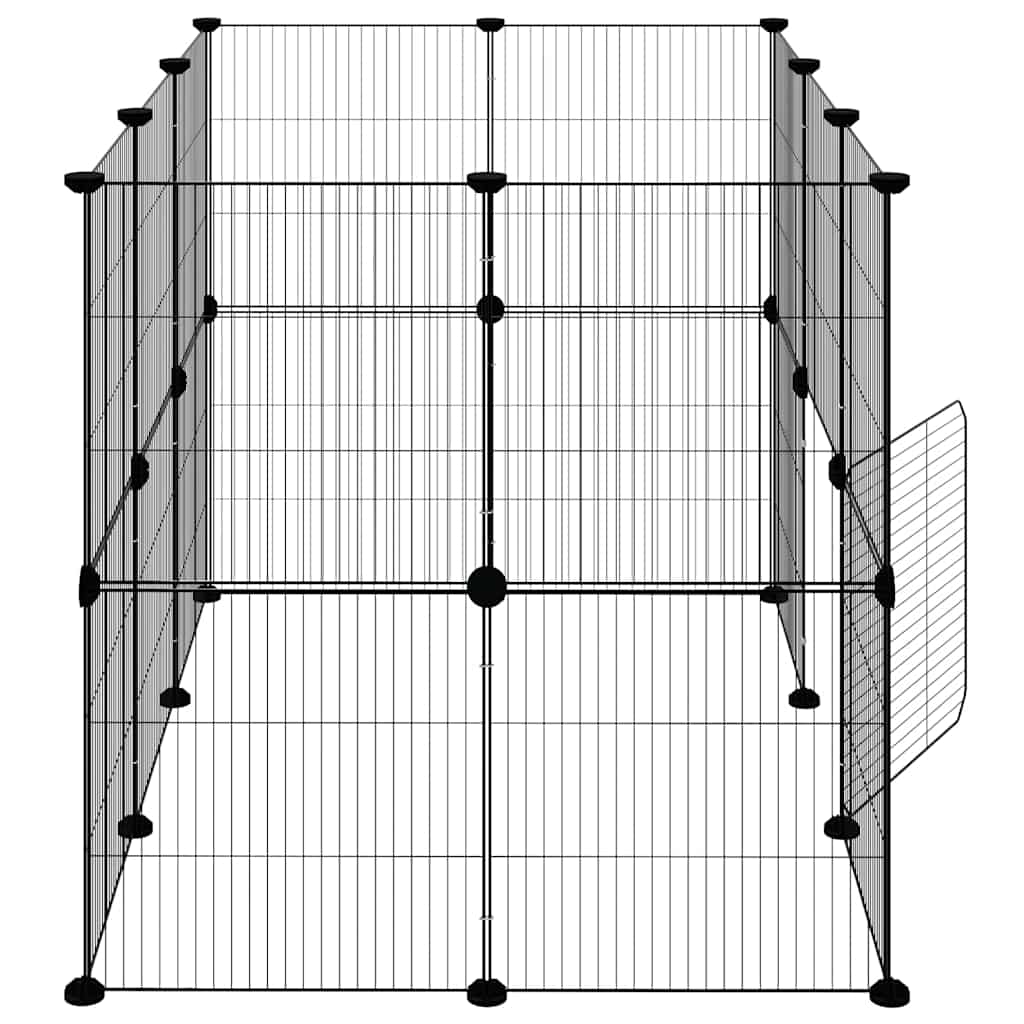 Κλουβί Κατοικίδιων με 20 Πάνελ + Πόρτα Μαύρο 105 x 70 x 70εκ Ατσάλινο