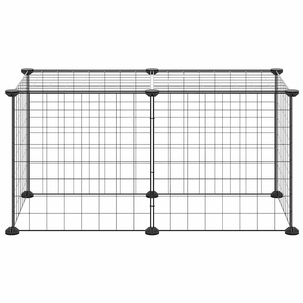 Κλουβί για Κατοικίδια με 8 Πάνελ Μαύρο 70x35x35 εκ. Ατσάλινο