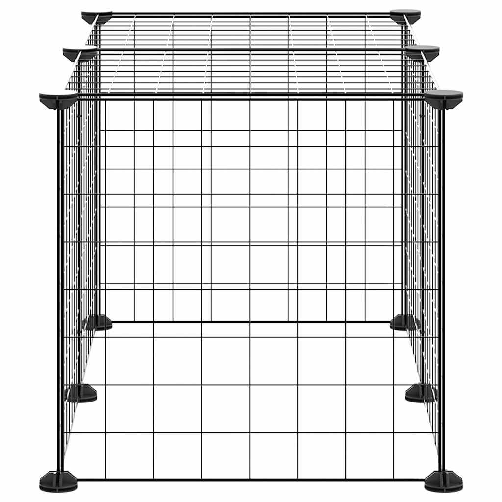 Κλουβί για Κατοικίδια με 8 Πάνελ Μαύρο 70x35x35 εκ. Ατσάλινο