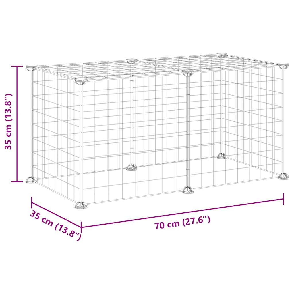 Κλουβί για Κατοικίδια με 8 Πάνελ Μαύρο 70x35x35 εκ. Ατσάλινο