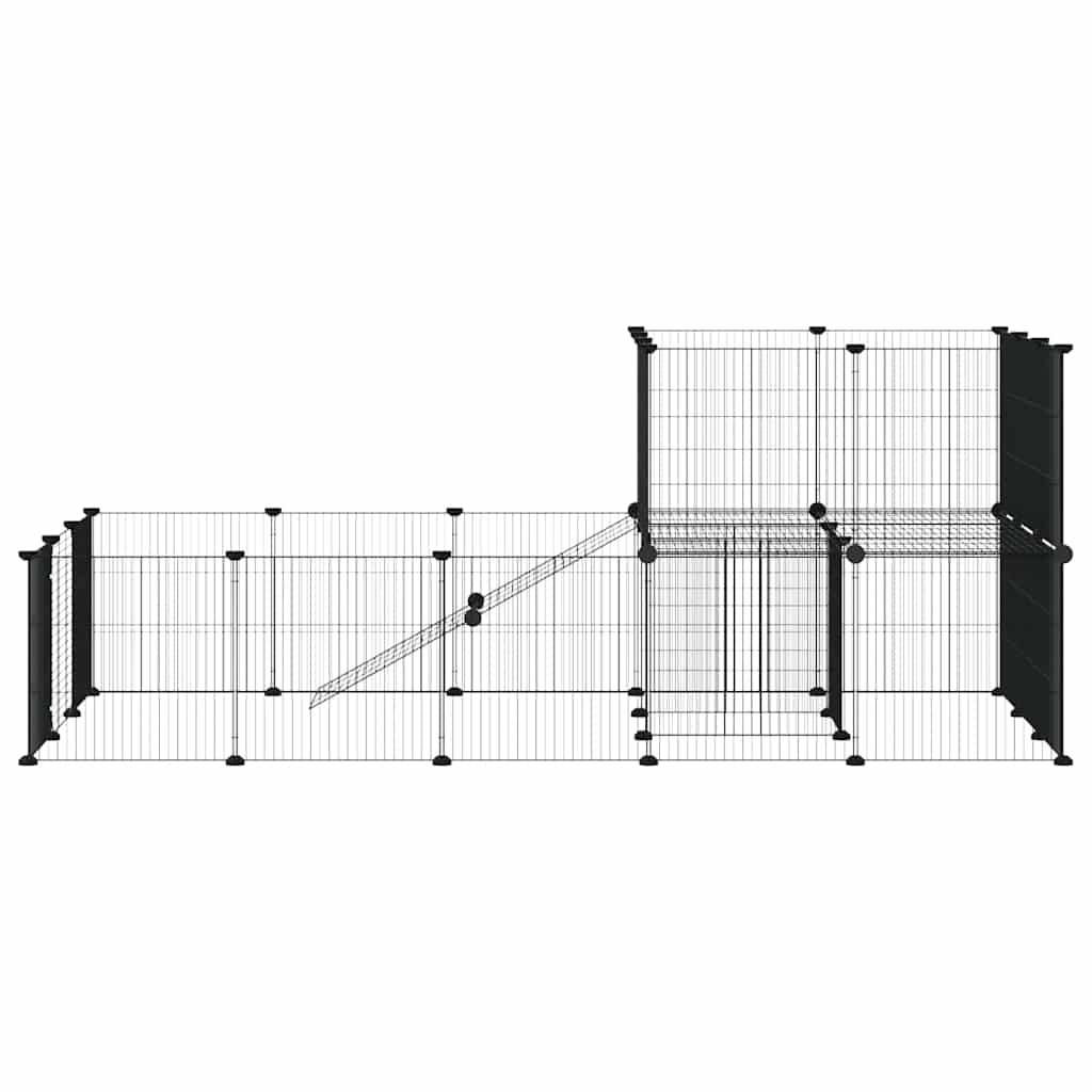 Κλουβί Κατοικίδιων με 36 Πάνελ + Πόρτα Μαύρο 175 x 105 x 70εκ Ατσάλινο