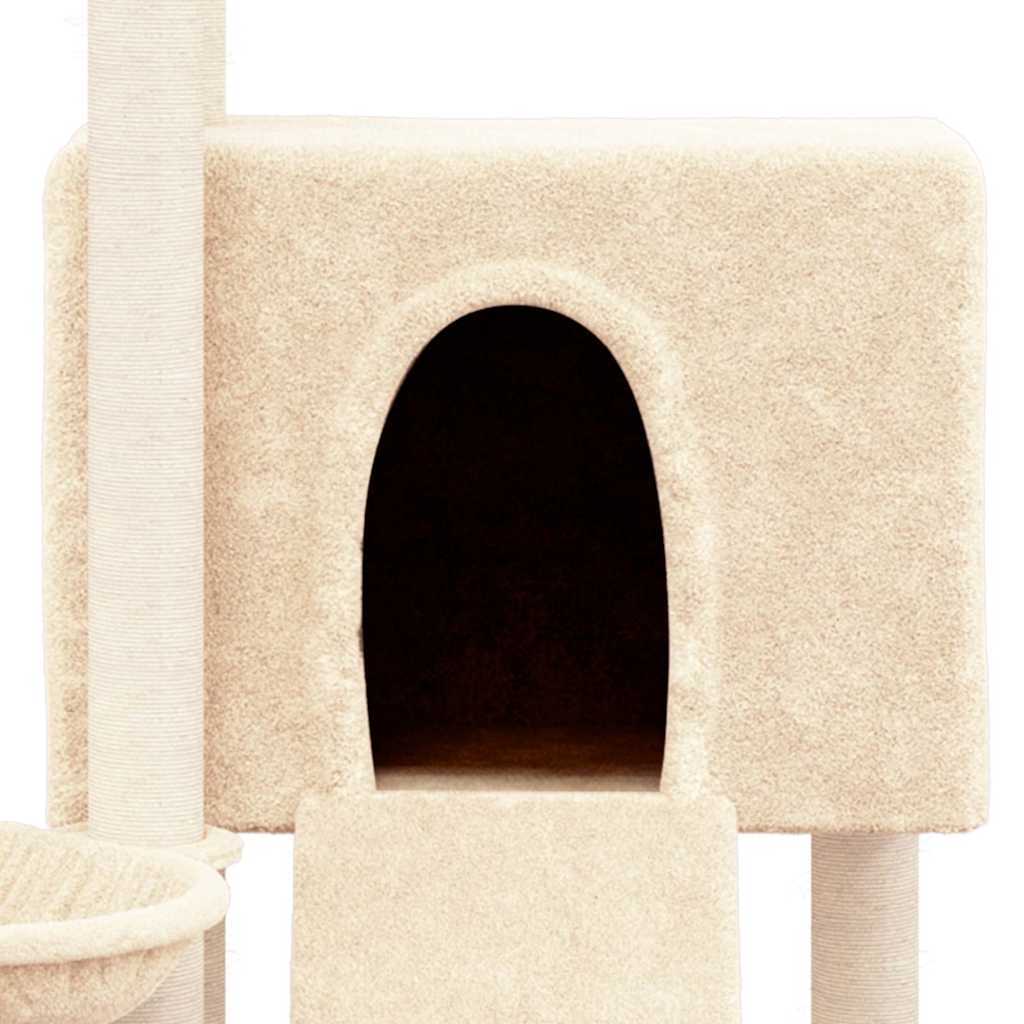 Γατόδεντρο Κρεμ 96 εκ. με Στύλους Ξυσίματος από Σιζάλ