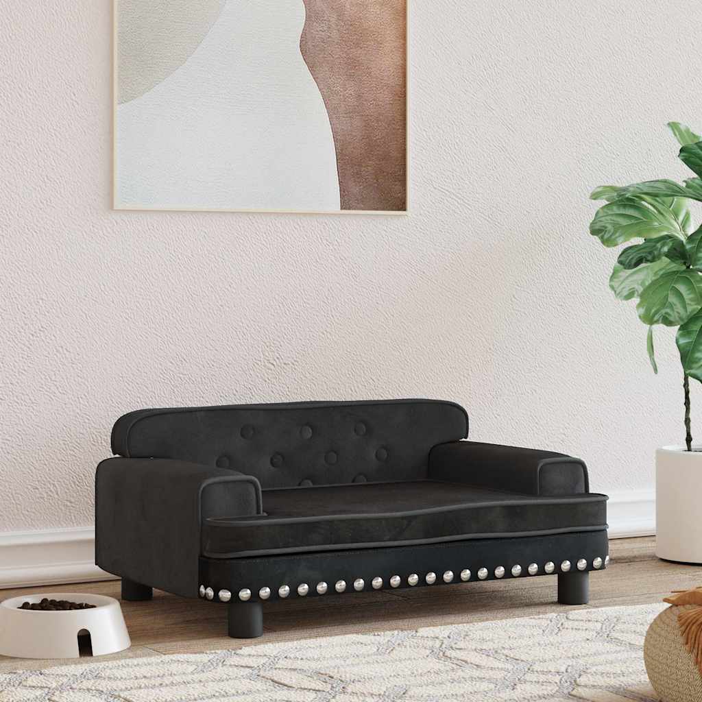 Κρεβάτι Σκύλου Μαύρο 70 x 45 x 30 εκ. Βελούδινο