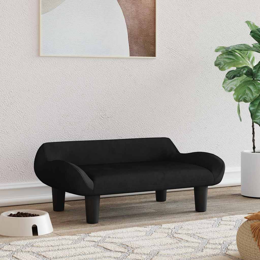 Κρεβάτι Σκύλου Μαύρο 70 x 40 x 24 εκ. Βελούδινο
