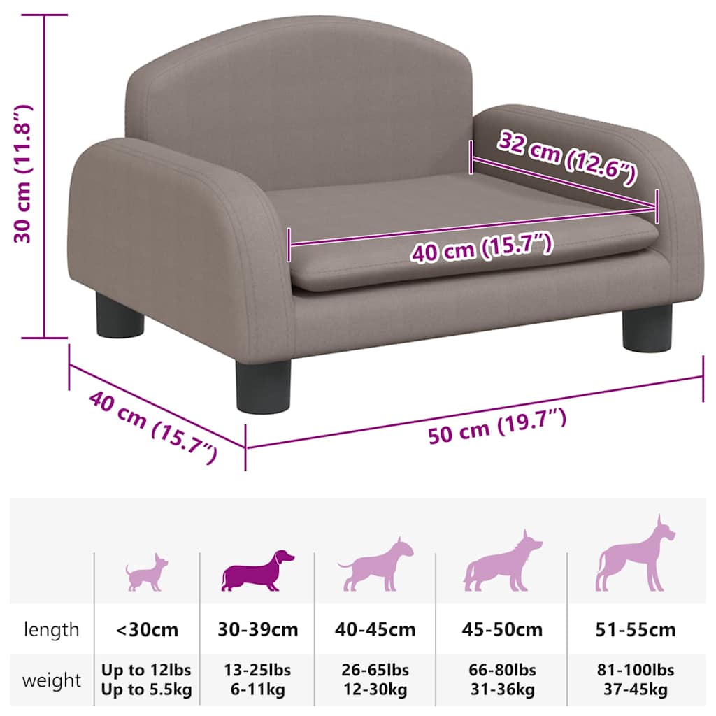 Κρεβάτι Σκύλου Taupe 50 x 40 x 30 εκ. Υφασμάτινο