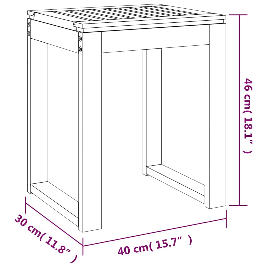 Σκαμπό Μπάνιου 40 x 30 x 46 εκ. από Μασίφ Ξύλο Καρυδιάς