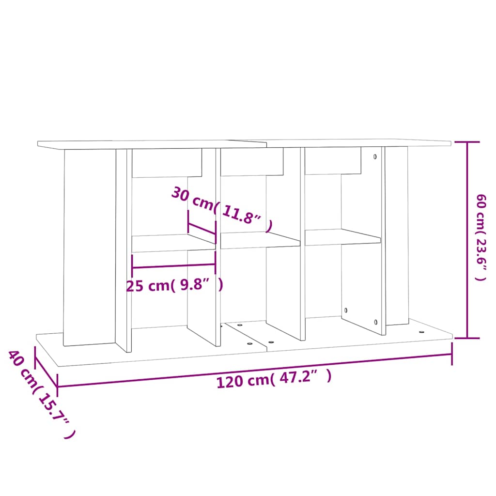Βάση Ενυδρείου Καπνιστή Δρυς 120x40x60 εκ. Επεξεργασμένο Ξύλο