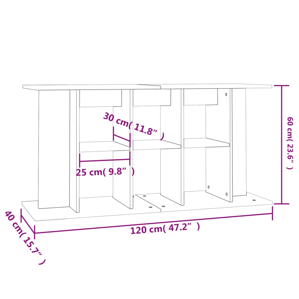 Βάση Ενυδρείου Γκρι Sonoma 120x40x60 εκ. από Επεξεργασμένο Ξύλο