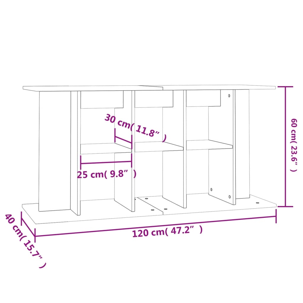 Βάση Ενυδρείου Καφέ Δρυς 120x40x60 εκ. από Επεξεργασμένο Ξύλο
