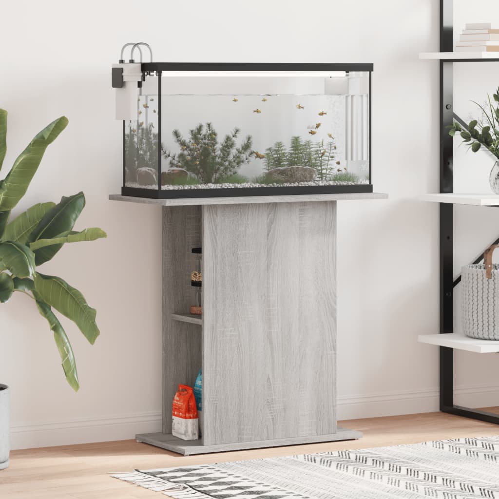 Βάση Ενυδρείου Γκρι Sonoma 75x36x72,5 εκ. Επεξεργασμένο Ξύλο