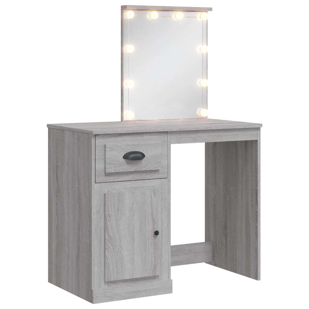 Μπουντουάρ με LED Φώτα Γκρι Sonoma 90x42x132,5 εκ.