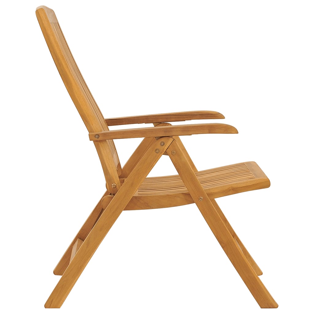 Ανακλινόμενες πτυσσόμενες καρέκλες με μαξιλάρια 2 τεμάχια από μασίφ ξύλο τικ – εικόνα προϊόντος 6