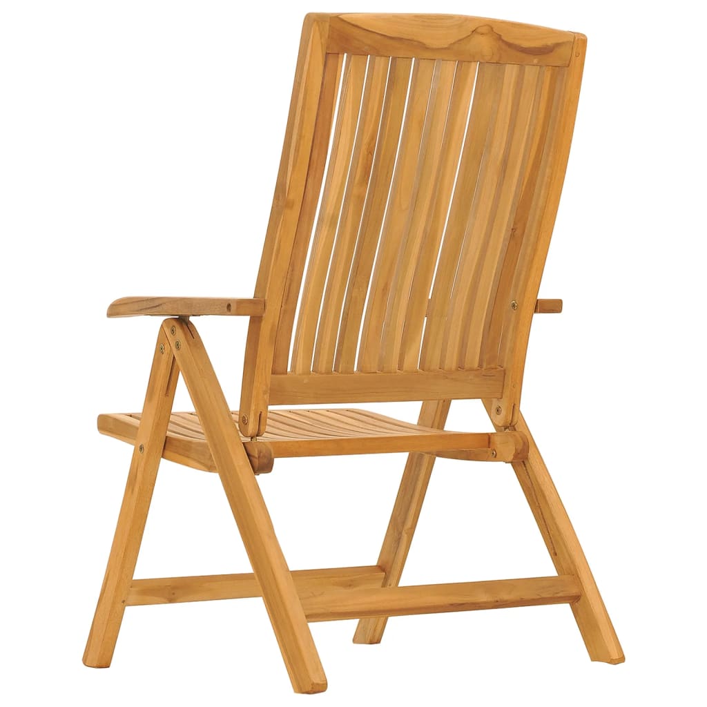 Ανακλινόμενες πτυσσόμενες καρέκλες με μαξιλάρια 2 τεμάχια από μασίφ ξύλο τικ – εικόνα προϊόντος 7