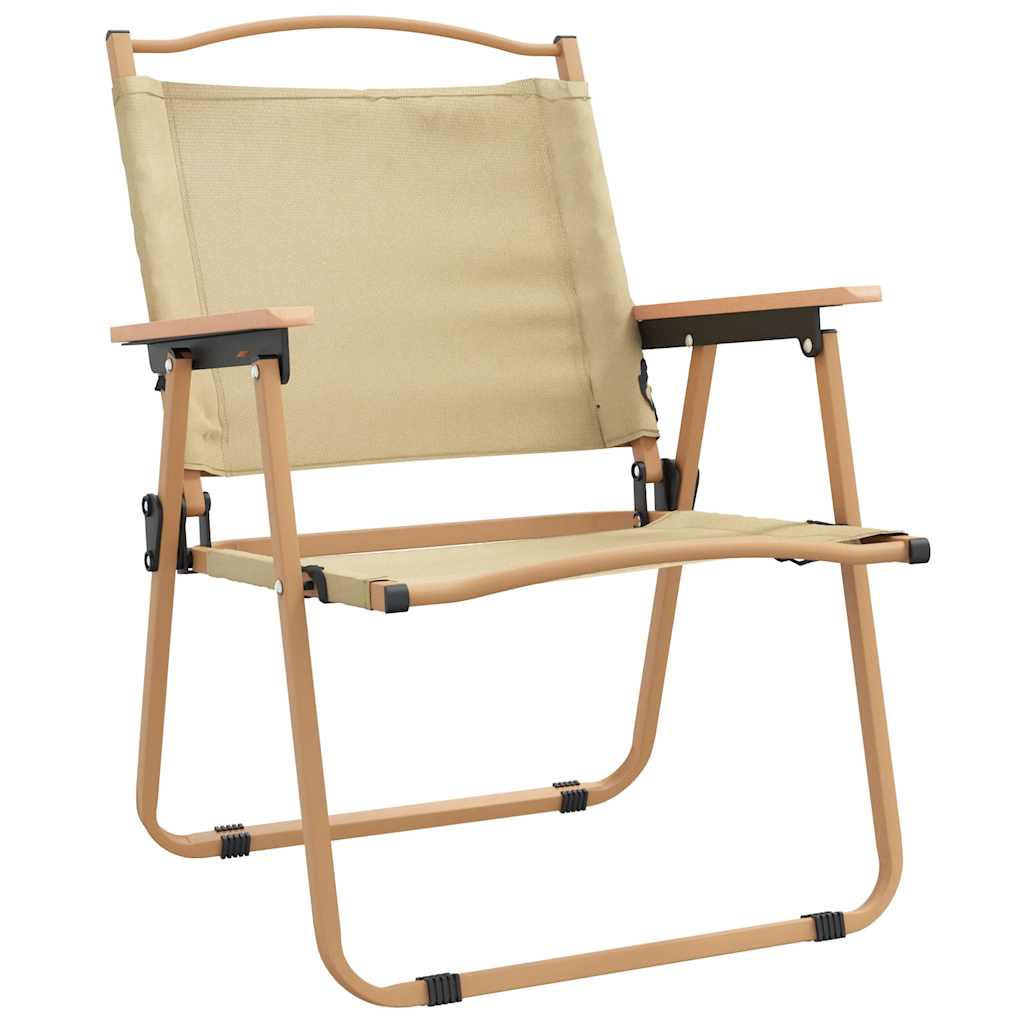 Καρέκλες Κάμπινγκ 2 τεμ. Μπεζ 54 x 55 x 78 εκ. Ύφασμα Oxford – εικόνα προϊόντος 3