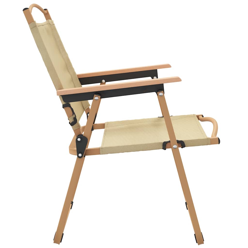 Καρέκλες Κάμπινγκ 2 τεμ. Μπεζ 54 x 55 x 78 εκ. Ύφασμα Oxford – εικόνα προϊόντος 5