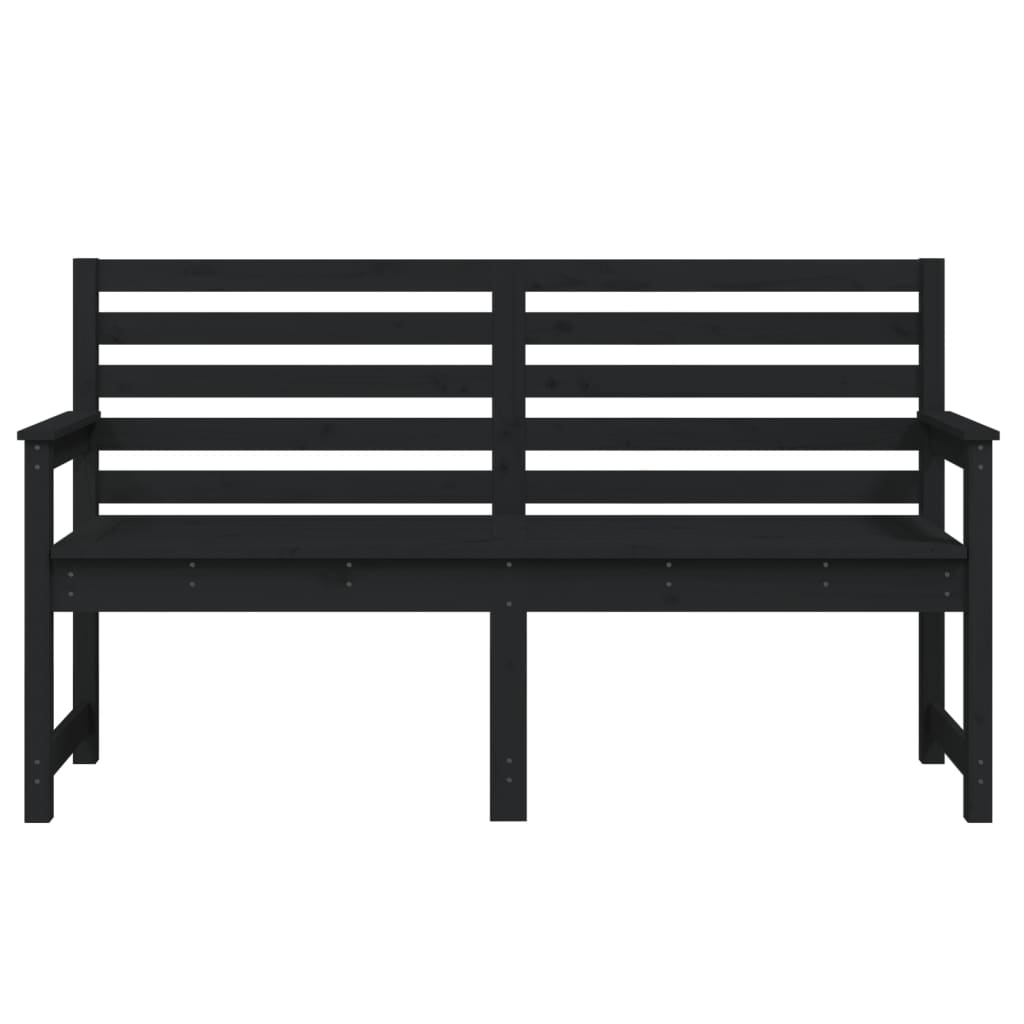 Παγκάκι Κήπου Μαύρο 159,5x48x91,5 εκ. από Μασίφ Ξύλο Πεύκου