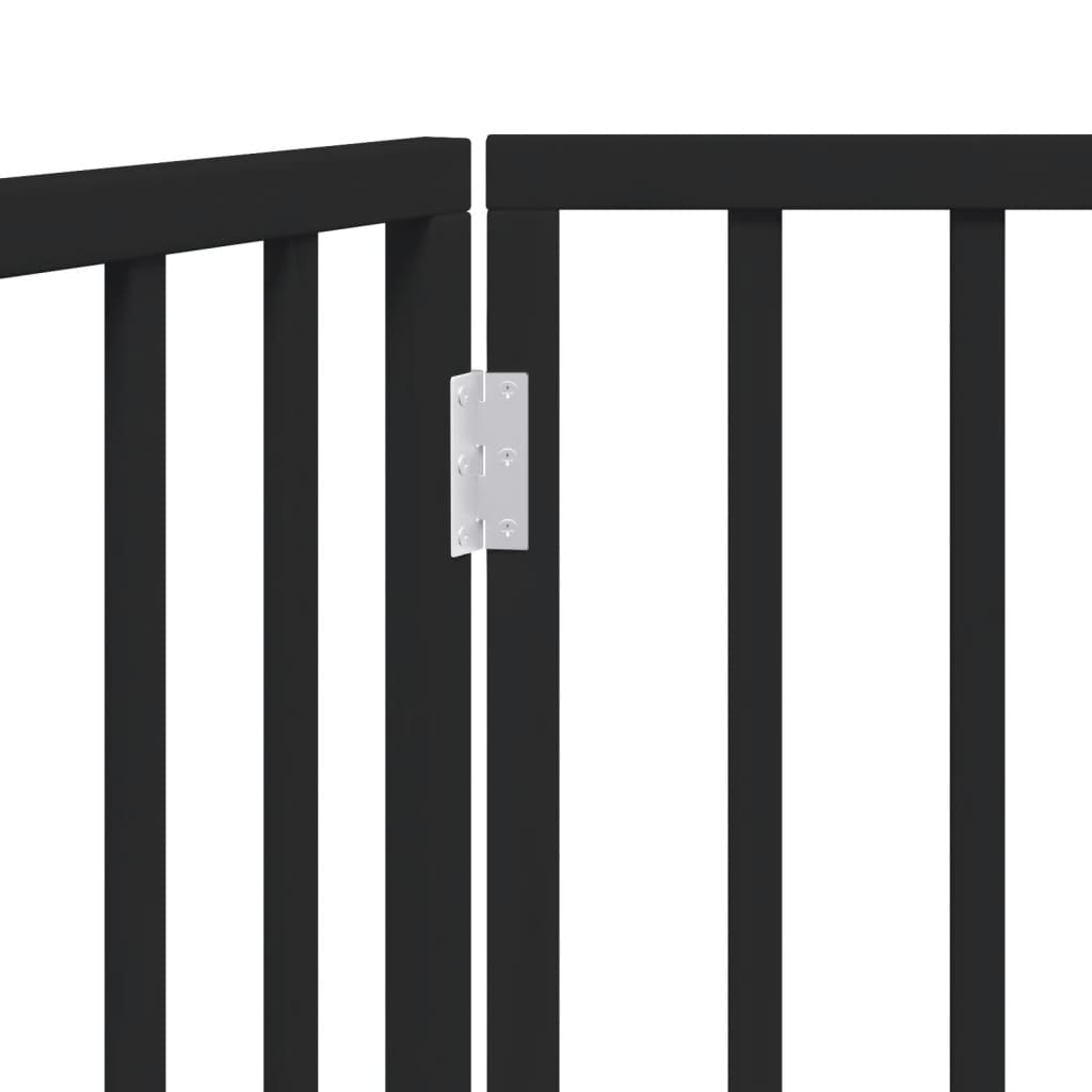 Πόρτα Σκύλου Πτυσσόμενη 2 Πάνελ Μαύρη 160 εκ. από Ξύλο Λεύκας