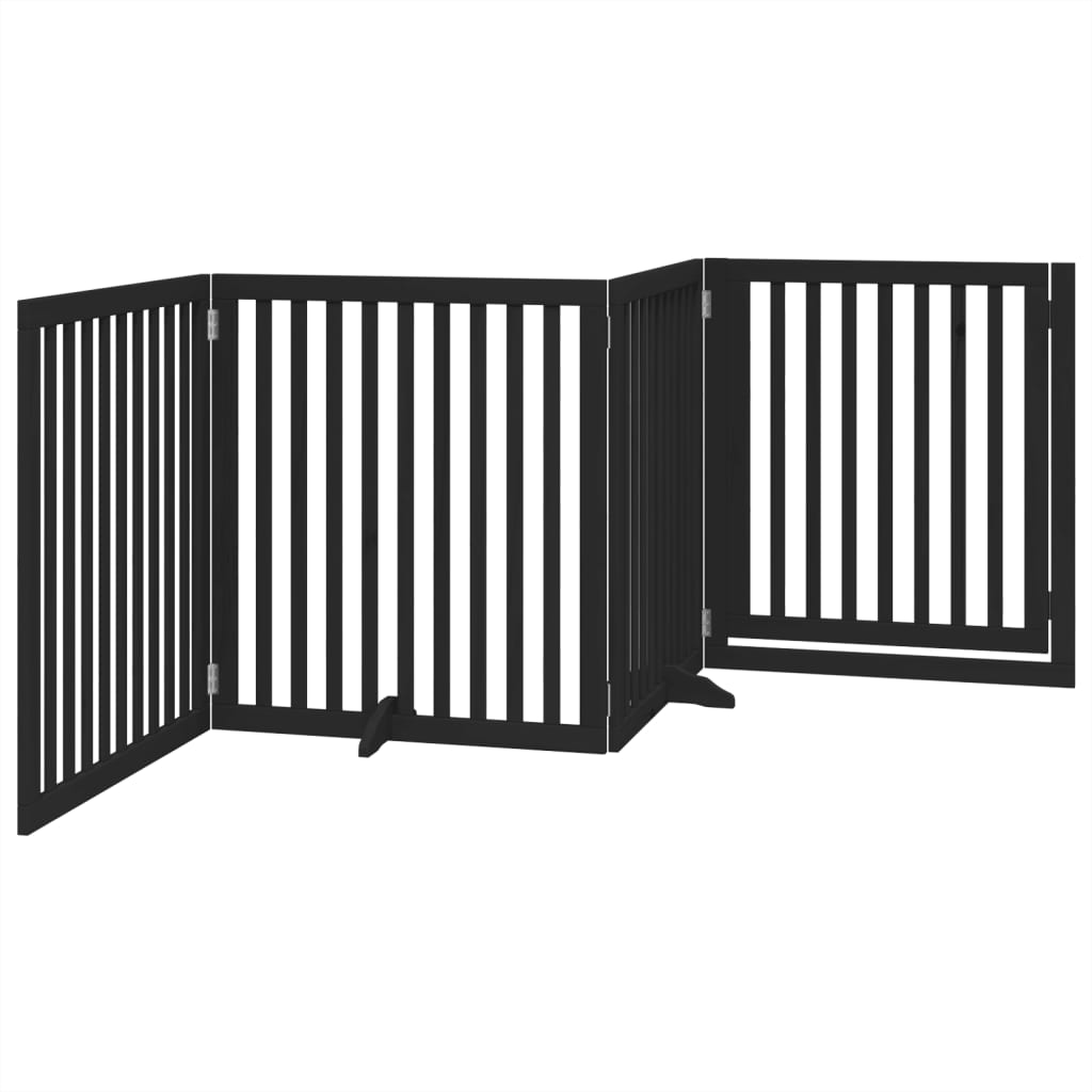 Διαχωριστικό Σκύλων/Πόρτα Πτυσσόμενο 4 Πάνελ 320εκ. Ξύλο Λεύκας