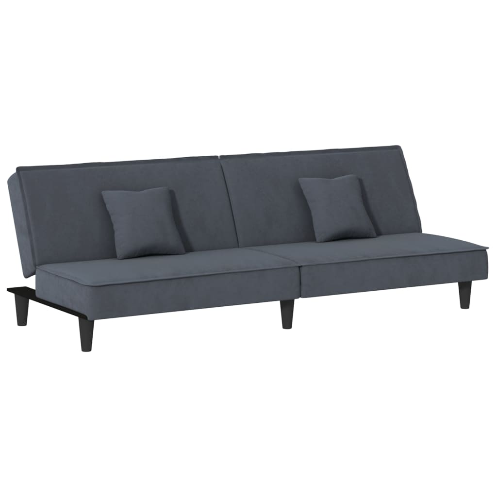 Καναπές Κρεβάτι Σκούρο Γκρι Βελούδινος