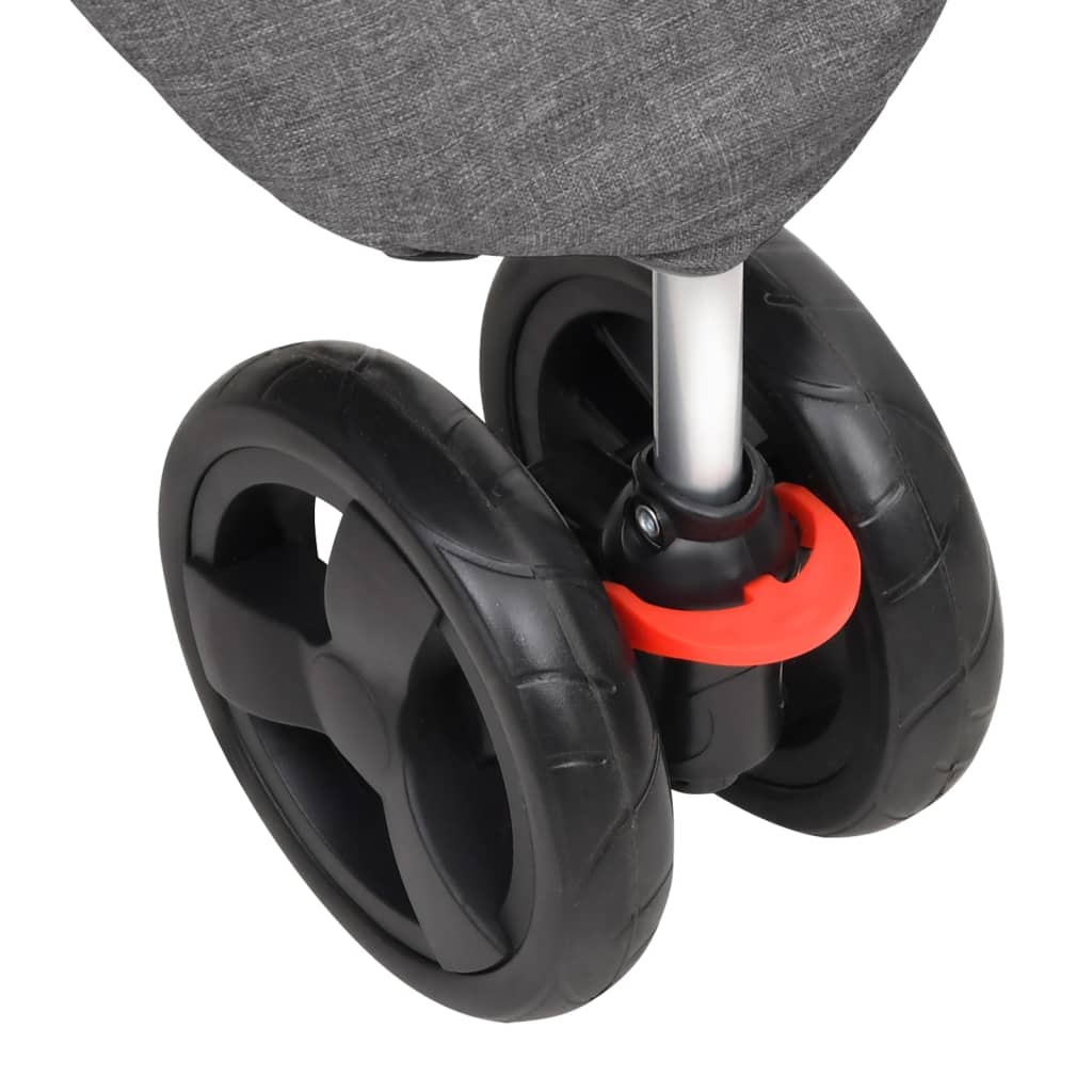 Καρότσι Σκύλου Πτυσσόμενο Γκρι 80 x 46 x 98 εκ. Ύφασμα Oxford