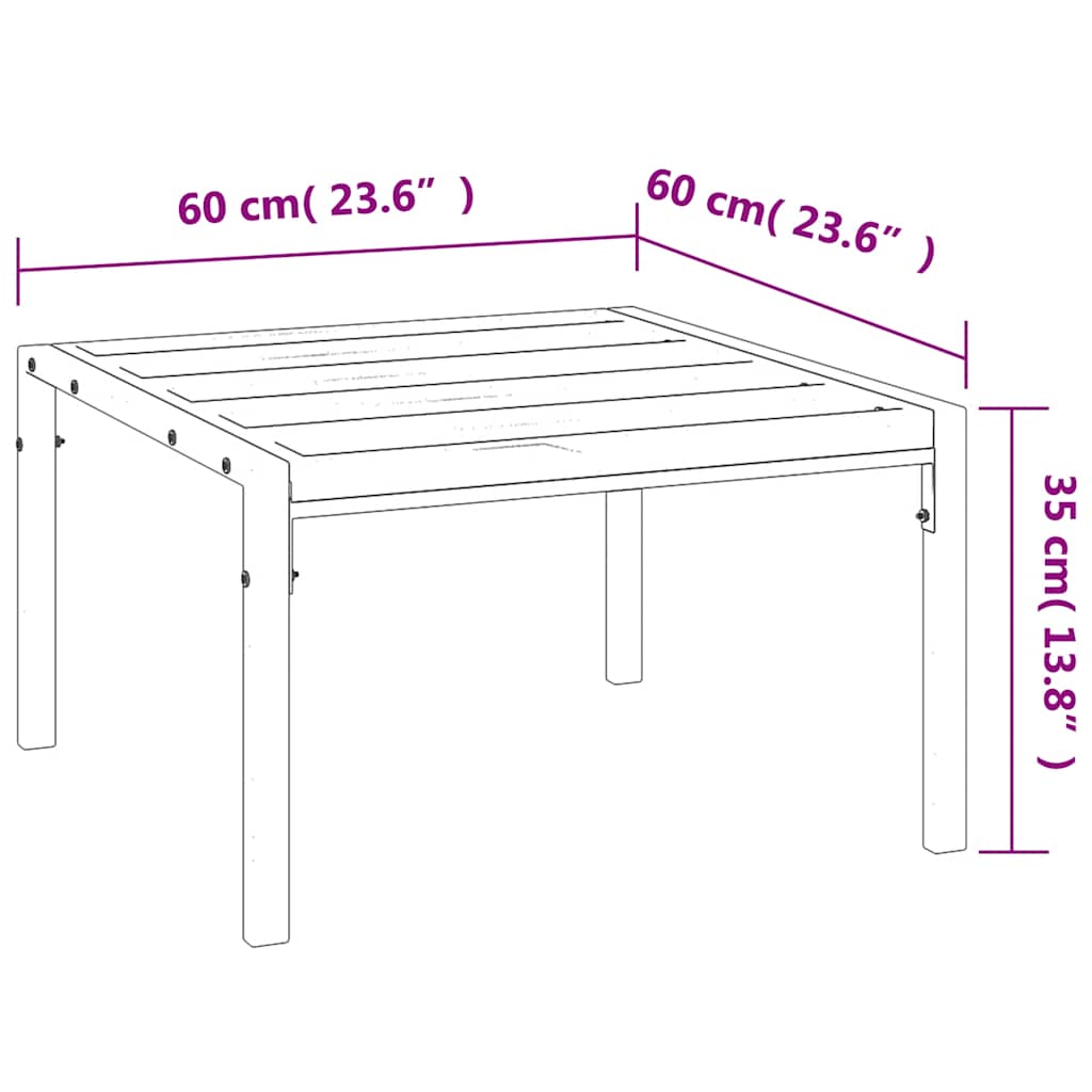 Τραπεζάκι Κήπου Μαύρο 60 x 60 x 35 εκ. από Ατσάλι