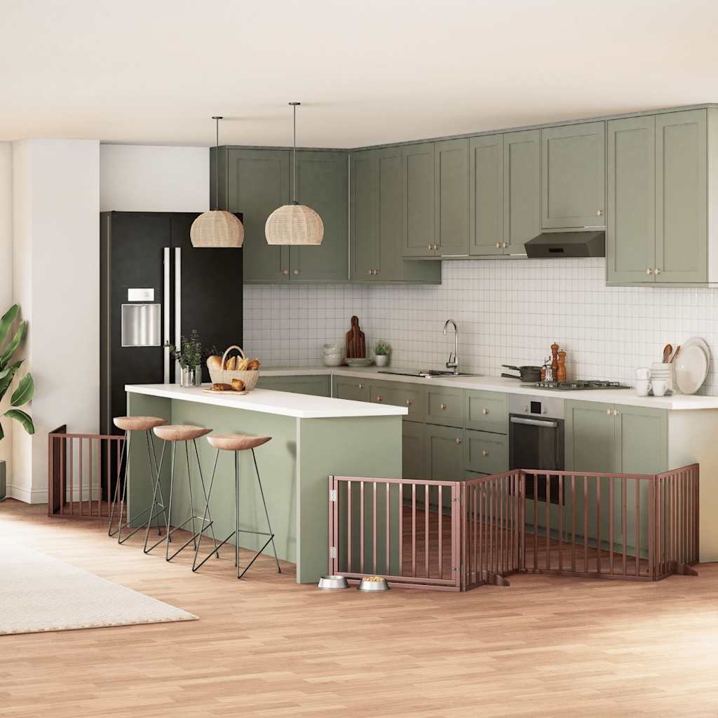 Διαχωριστικό Σκύλων/Πόρτα Πτυσσόμενο 6 Πάνελ 480εκ. Ξύλο Λεύκας