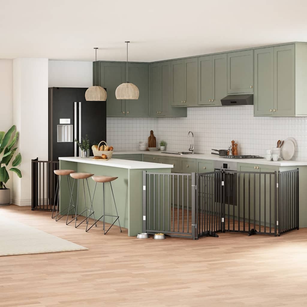 Διαχωριστικό Σκύλων/Πόρτα Πτυσσόμενο 8 Πάνελ 640εκ Ξύλο Λεύκας