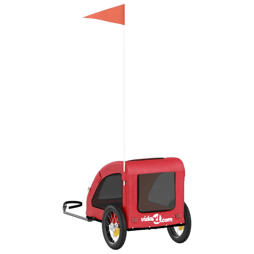 Τρέιλερ Ποδηλάτου Κατοικίδιων Κόκκινο Ύφασμα Oxford/Σίδηρο