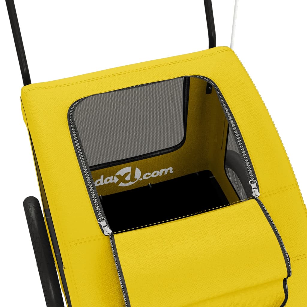 Τρέιλερ Ποδηλάτου Κατοικίδιων Κίτρινο Ύφασμα Oxford/Σίδηρο