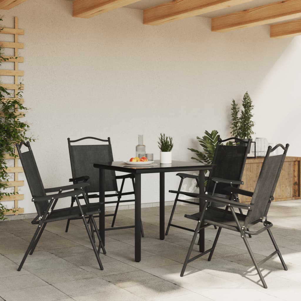 Πτυσσόμενες καρέκλες 4 τεμ. Melange Grey Steel και Textilene – εικόνα προϊόντος 3