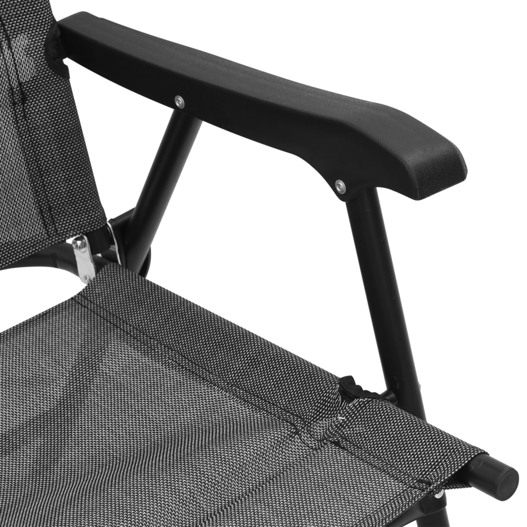 Πτυσσόμενες καρέκλες 4 τεμ. Melange Grey Steel και Textilene – εικόνα προϊόντος 9