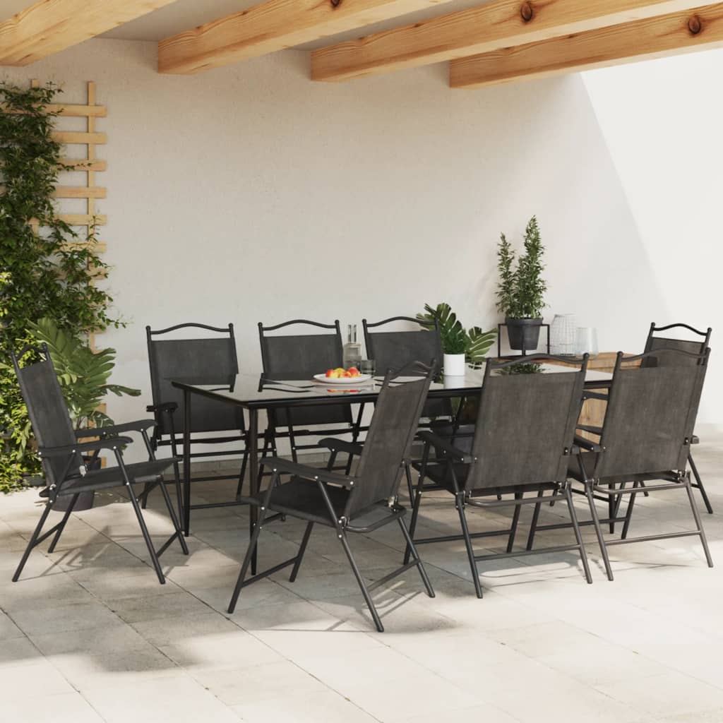 Πτυσσόμενες καρέκλες 8 τεμ. Melange Grey Steel και Textilene – εικόνα προϊόντος 4