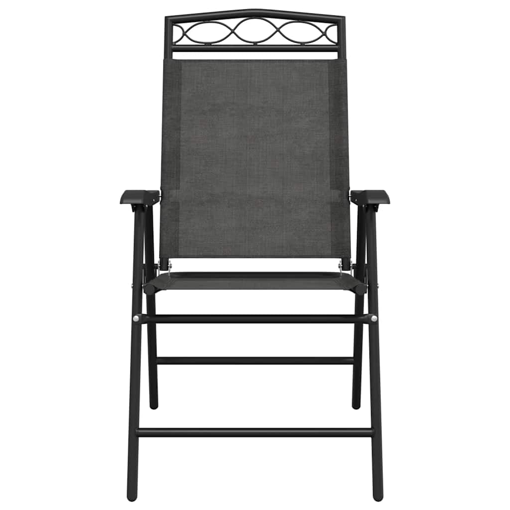Πτυσσόμενες καρέκλες 4 τεμ. Melange Grey Steel και Textilene – εικόνα προϊόντος 5