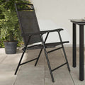 Πτυσσόμενες καρέκλες 4 τεμ. Melange Grey Steel και Textilene