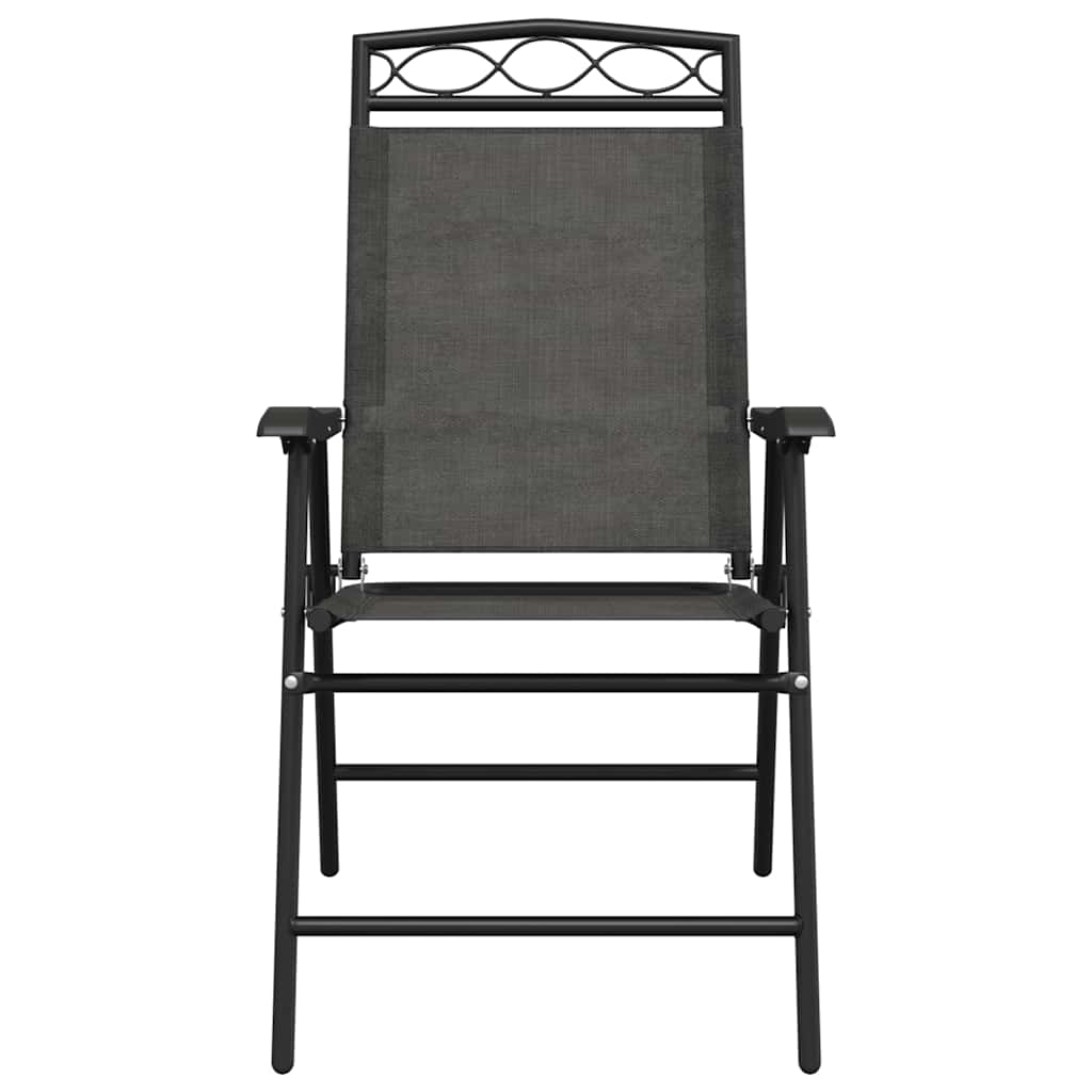 Πτυσσόμενες καρέκλες 8 τεμ. Melange Grey Steel και Textilene – εικόνα προϊόντος 5