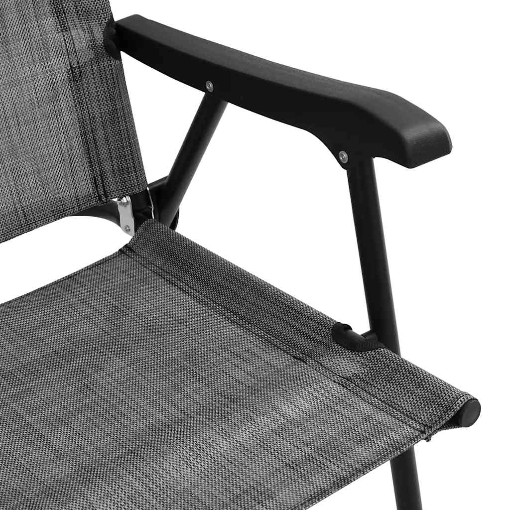 Πτυσσόμενες καρέκλες 8 τεμ. Melange Grey Steel και Textilene – εικόνα προϊόντος 9