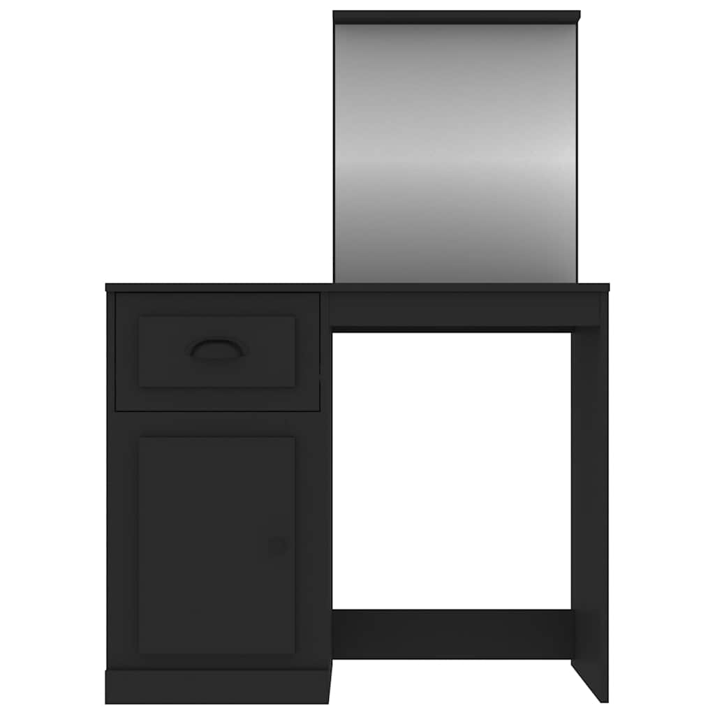 Μπουντουάρ με Καθρέφτη Μαύρο 90x50x132,5 εκ. Επεξ. Ξύλο