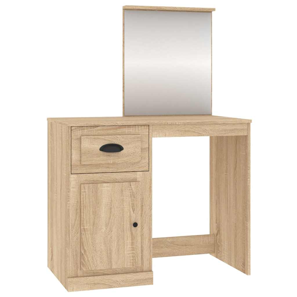Μπουντουάρ με Καθρέφτη Sonoma Δρυς 90x50x132,5 εκ. Επεξ. Ξύλο