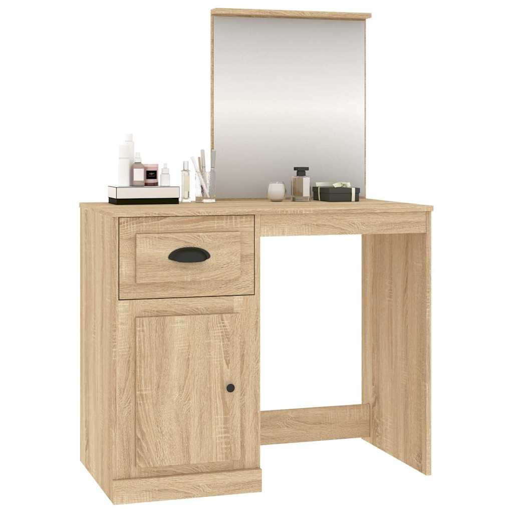 Μπουντουάρ με Καθρέφτη Sonoma Δρυς 90x50x132,5 εκ. Επεξ. Ξύλο